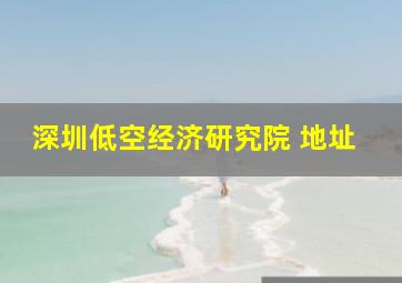 深圳低空经济研究院 地址